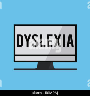 Text zeichen Legasthenie angezeigt. Konzeptionelle foto Störungen, Schwierigkeiten beim Lesen lernen und verbessern. Stockfoto