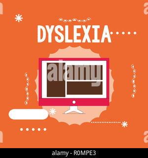 Konzeptionelle Hand schreiben Legasthenie angezeigt. Business Foto präsentieren Störungen, Schwierigkeiten beim Lesen lernen und verbessern. Stockfoto
