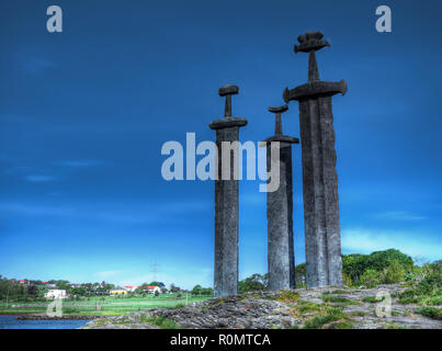 Sverd i Fjell, Peace Monument in der Nähe von Stavanger, Norwegen Stockfoto