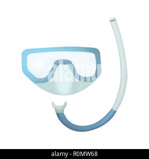 Maske für Schwimmen. Ins Meer tauchen. Vector Illustration. Stock Vektor