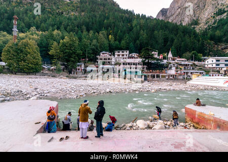 Gangotri, Uttrakhand, Indien - 9. Oktober 2018: Gangotri Tempel Ghat - Uttrakhand Stockfoto