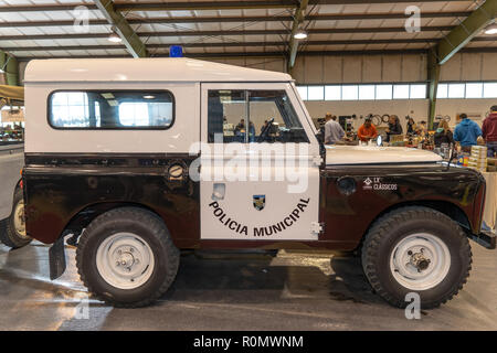 Portugiesische Polizei Land Rover, Classic Auto, Caldas da Rainha, Portugal Stockfoto