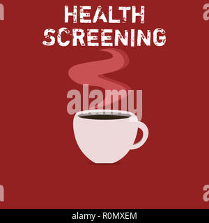 Text Zeichen angezeigt Health Screening. Konzeptionelle Foto gezielte systematische Maßnahmen Krankheiten zu identifizieren. Stockfoto