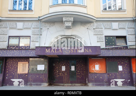 Wien, ehemaliges Mittersteigtheater Mala Strana am Mittersteig - Wien, ehemaliges Theater Mala Strana Stockfoto