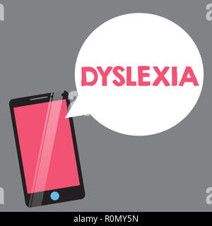 Text zeichen Legasthenie angezeigt. Konzeptionelle foto Störungen, Schwierigkeiten beim Lesen lernen und verbessern. Stockfoto