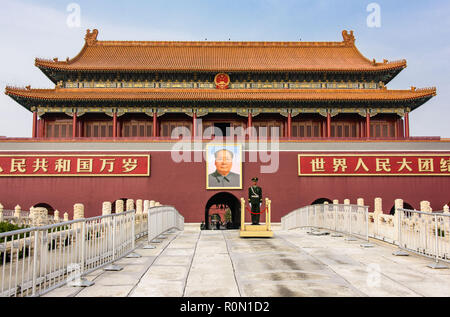 Der Platz des Himmlischen Friedens Gate an der Nordseite des Platzes des Himmlischen Friedens in Peking Stockfoto