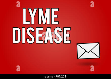 Handschrift text Lyme Krankheit. Konzept Bedeutung Form von Arthritis durch Bakterien, die durch Zecken verbreitet werden, verursacht. Stockfoto