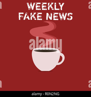 Text Zeichen zeigt Wöchentlich gefälschte Nachrichten. Konzeptionelle Foto ungenau, SENSATIONALISTIC Bericht, der erstellt wird, zu gewinnen. Stockfoto