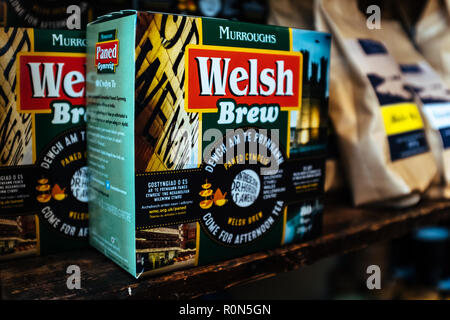 St Fagan's Museum der Walisischen Leben Cardiff. Nur einige der Menüpunkte auf der Anzeige an das National History Museum von Wales in Großbritannien Oktober 2018 Stockfoto