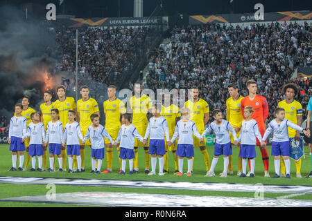 Thessaloniki, Griechenland - Sept 20, 2018: Die Spieler des FC Chelsea in der UEFA Europa League zwischen PAOK vs FC Chelsea an Toumba-quellen Stadium gespielt Stockfoto