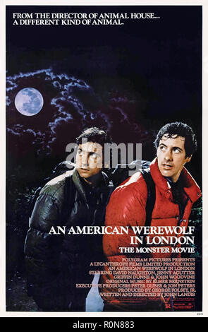 Eine American Werewolf in London (1981) unter der Regie von John Landis und Hauptdarsteller David Naughton, Jenny Agutter und John woodvine. Komödie horror über einen amerikanischen Studenten, die von einem Werwolf gebissen und Wandern in Yorkshire. Stockfoto