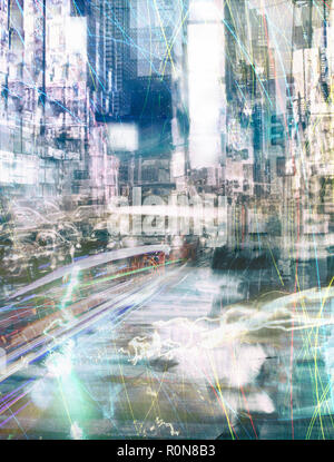 New York. Times Square. Moderne abstrakte Komposition Stockfoto