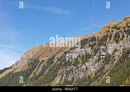 Blick auf Männlichen (Maennlichen) aus Richtung Kleine Scheidegg, Jungfrau Region, Schweiz Stockfoto