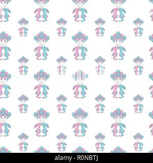 Nahtlose Muster mit niedlichen Kaninchen. Vector Illustration. Stock Vektor