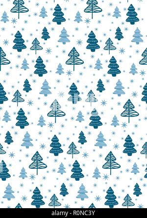 Nahtlose Muster mit Weihnachten Tannen. Vektor. Stock Vektor