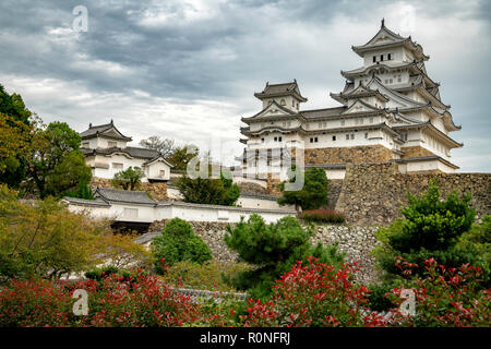 Schloss Himeji, auch als die Burg Weissreiher bekannt Stockfoto