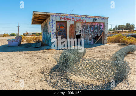 Landschaften im Übergang, Salton Sea Beach, Kalifornien Stockfoto