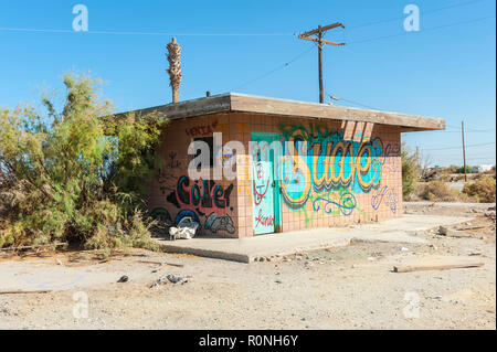 Landschaften im Übergang, Salton Sea Beach, Kalifornien Stockfoto