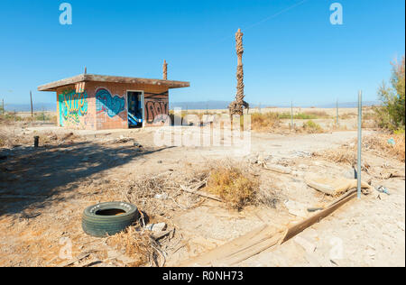 Landschaften im Übergang, Salton Sea Beach, Kalifornien Stockfoto