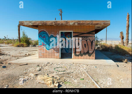 Landschaften im Übergang, Salton Sea Beach, Kalifornien Stockfoto