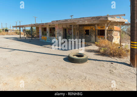 Landschaften im Übergang, Salton Sea Beach, Kalifornien Stockfoto