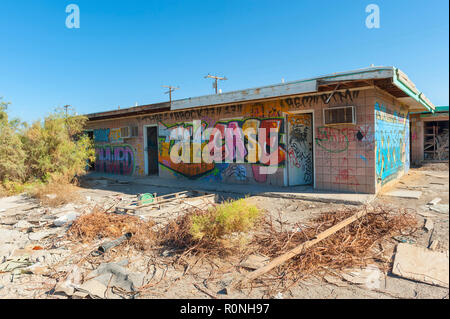 Landschaften im Übergang, Salton Sea Beach, Kalifornien Stockfoto