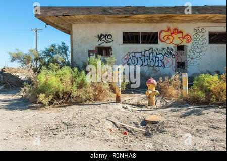 Landschaften im Übergang, Salton Sea Beach, Kalifornien Stockfoto