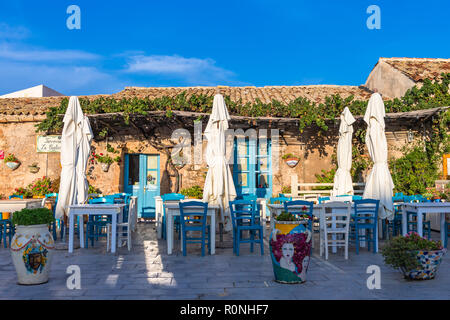 Marzamemi zählt zu den schönsten 20 Meer Dörfer Italiens. Marzamemi ist eine Gemeinde in der Provinz Syrakus, Sizilien. Italien. Stockfoto