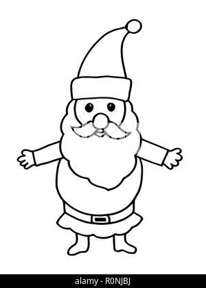 Cartoon Santa Clause für Weihnachten Grußkarten und Einladungen. Hand doodle Vector Illustration gezeichnet. Stock Vektor