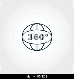360° Ansicht kreative Symbol. Premium Design von Visual device icons Collection. Einfache 360 auf das Symbol für Web Design und Druck. Stock Vektor