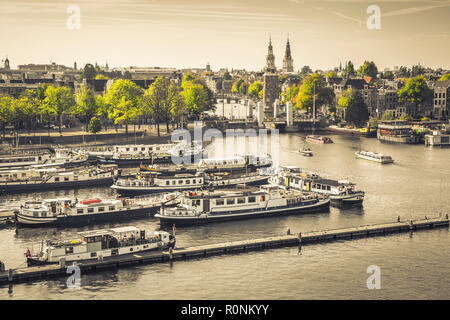 Anzeigen Pavoramic tof Amsterdam, vintage Foto Stockfoto