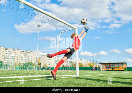 Junior Torwart Stockfoto