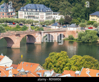 Alte Brücke über den Neckar, Heidelberg, Deutschland Stockfoto