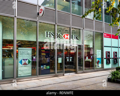 HSBC Bank Filiale im Londoner Financial District (der Square Mile oder der Londoner City) Stockfoto