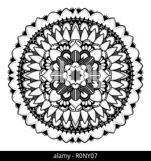 Mandala. Vektor ethnischen Orientalische Kreis Ornament. Monochrome Farben. Graustufen Stock Vektor