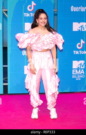 Rosalia Teilnahme an der MTV European Music Awards 2018 an der Bizkaia Arena am November 4, 2018 in Bilbao, Spanien. Stockfoto