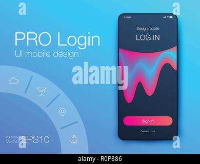 Clean Mobile UI Design Konzept. Vector EPS 10. Stock Vektor