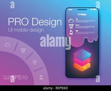 Web Application Data Infografik UI UX. Vektor Stock Vektor