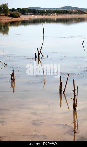 See refections, Lac de Jouarres, Aude, Frankreich Stockfoto