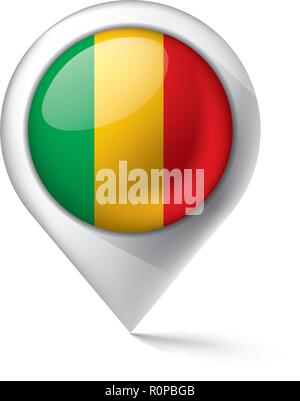 Mali Flagge, Vektor, Abbildung auf einem weißen Hintergrund. Stock Vektor