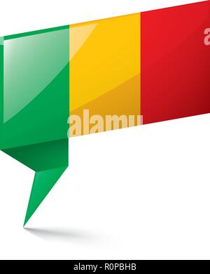 Mali Flagge, Vektor, Abbildung auf einem weißen Hintergrund. Stock Vektor