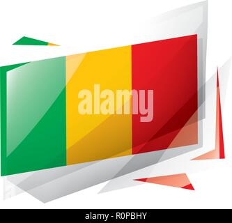 Mali Flagge, Vektor, Abbildung auf einem weißen Hintergrund. Stock Vektor
