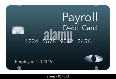 Hier ist ein Lohn- und ec-Karte. Es ist eine vorausbezahlte Karte verwendet die Mitarbeiter ihre gehaltsabrechnung Löhne zu zahlen. Es ist und Illustration. Stockfoto