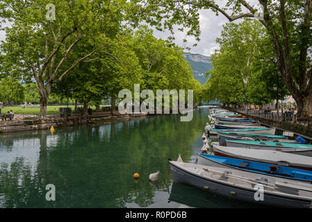 Vista Canal du Vasse in Annecy, Frankreich Stockfoto