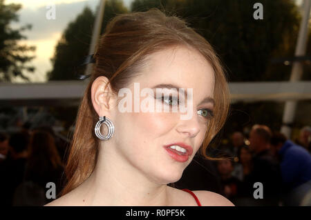 Sep 13, 2018 - Emma Stone die Teilnahme an der Uraufführung von 'Maniac', Southbank Centre in London, Großbritannien Stockfoto