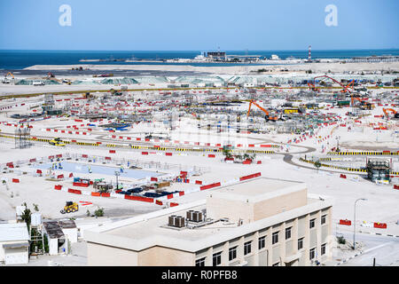 Baustelle Hafen von Doha Stadion / Ras Abu Aboud Stadion in Doha. GES/fussball/Vorschau Wm 2022 Katar, 04.11.2018 - Fußball: Vorschau Wm 2022 Katar, Nov. 04, 2018 | Verwendung weltweit Stockfoto