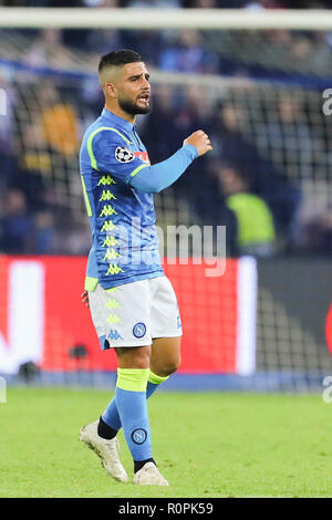 Napoli, Kampanien, Italien, 2018-11-06, UEFA Champions League SSC Neapel - Paris Saint Germain in Bildern Lorenzo Insigne Credit: Antonio Balasco/Alamy leben Nachrichten Stockfoto