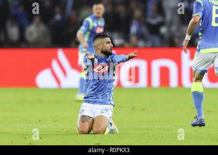 November 6, 2018 - Neapel, Kampanien, Italien, 2018-11-06, UEFA Champions League SSC Neapel - Paris Saint Germain in Bildern Lorenzo Insigne Credit: Fabio Sasso/ZUMA Draht/Alamy leben Nachrichten Stockfoto