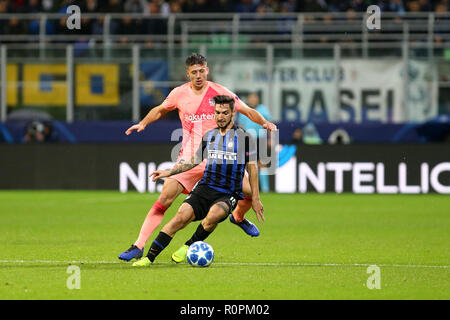 Mailand, Italien. 6. November 2018. Matteo Politano des FC Internazionale in Aktion während der Uefa Champions League Gruppe B Spiel zwischen FC Internazionale und FC Barcelona. Credit: Marco Canoniero/Alamy leben Nachrichten Stockfoto