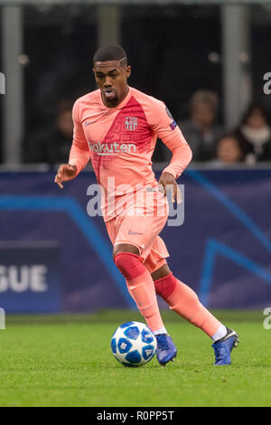 Malcom Filipe Silva de Oliveira (Barcelona) während der 'Uefa Champions League' Group Stage B Übereinstimmung zwischen Inter 1-1 Barcelona im Giuseppe Meazza Stadion auf SNovember 06, in Mailand, Italien 2018. Credit: Maurizio Borsari/LBA/Alamy leben Nachrichten Stockfoto